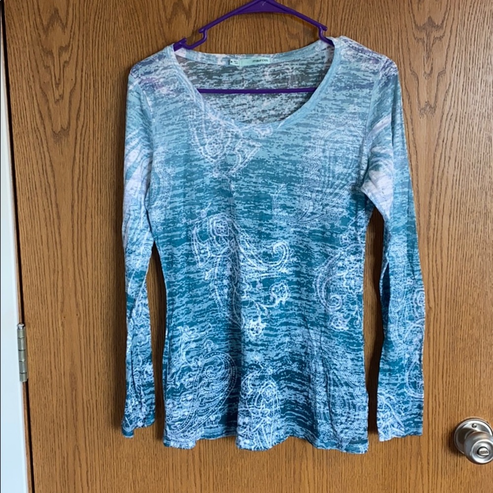 Maurices Ombre Burnout Long Sleeve Shirt